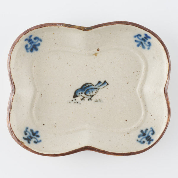 作家 中西申幸 四ツ葉絵皿（小）啄み ¥3,300 大人の焼き物