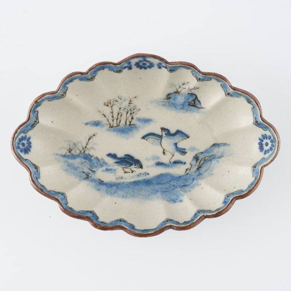 作家 中西申幸 鳥遊戯画 菊形向付 ¥7,700 大人の焼き物