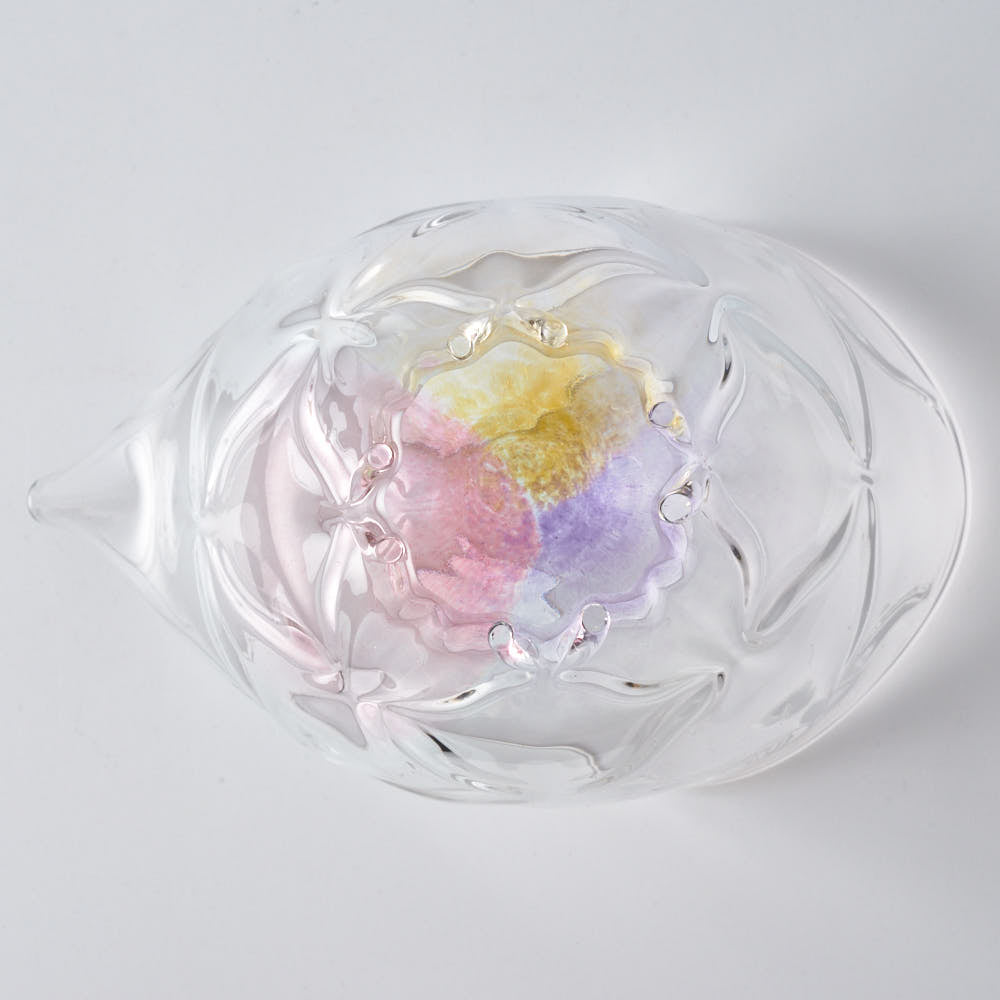 ガラス作家　佐藤望美　knit-kaleidoscope-  片口　ピンク ガラス作家　佐藤望美 ガラスもの