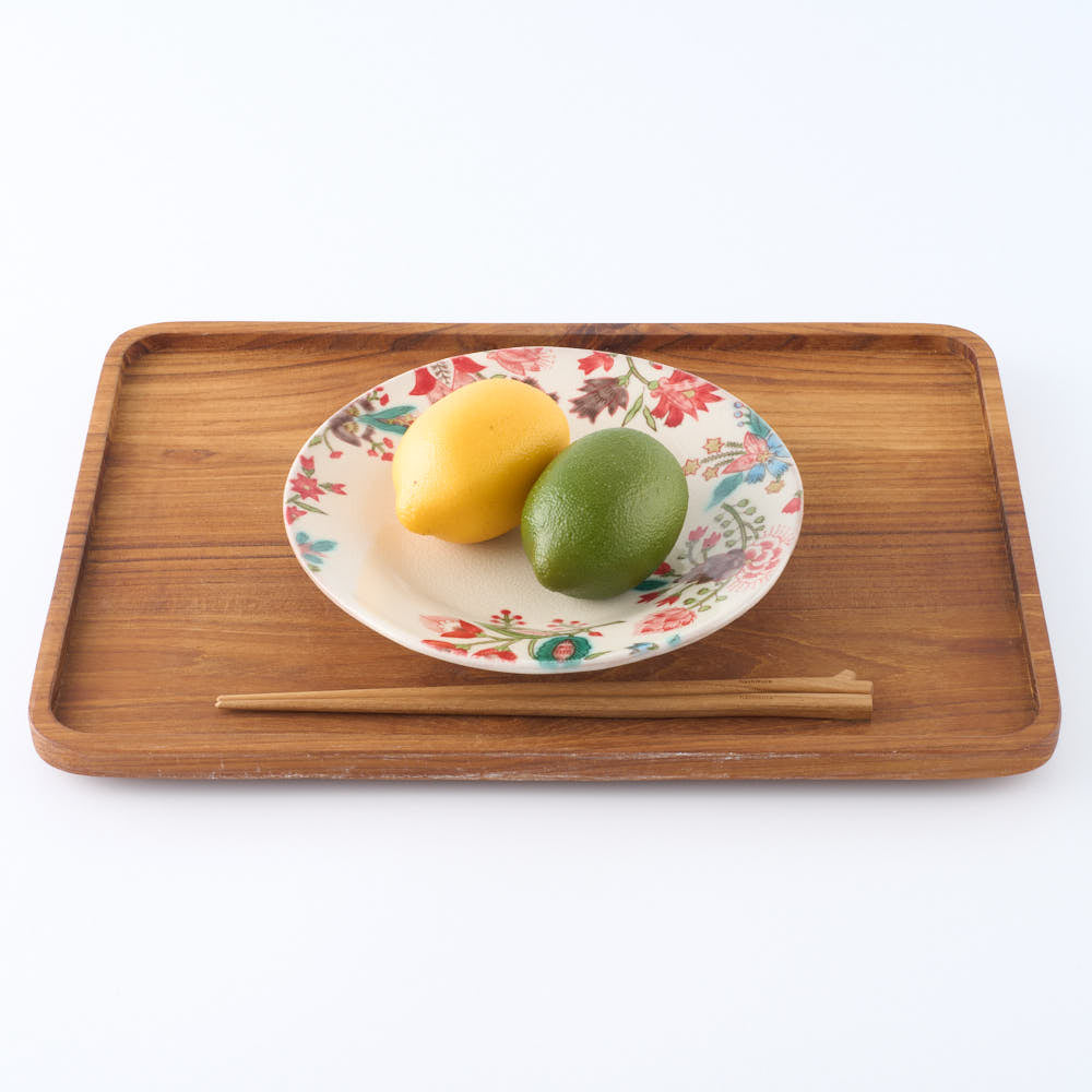 うつつ窯　作家　稲積佳谷　伝説の怪獣　中皿　花　赤 うつつ窯　作家　稲積佳谷 陶磁器作家もの