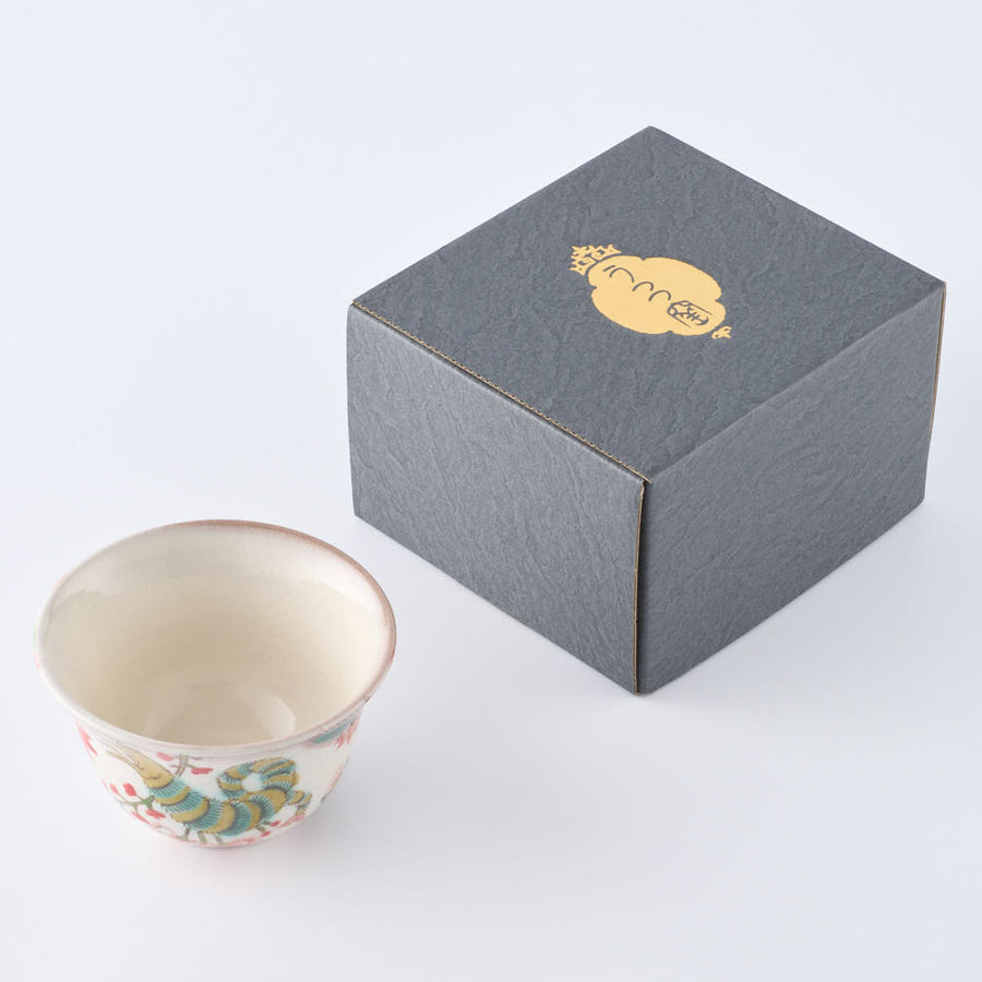 うつつ窯　作家　稲積佳谷　伝説の怪獣　湯呑み　怪獣　赤 うつつ窯　作家　稲積佳谷 陶磁器作家もの