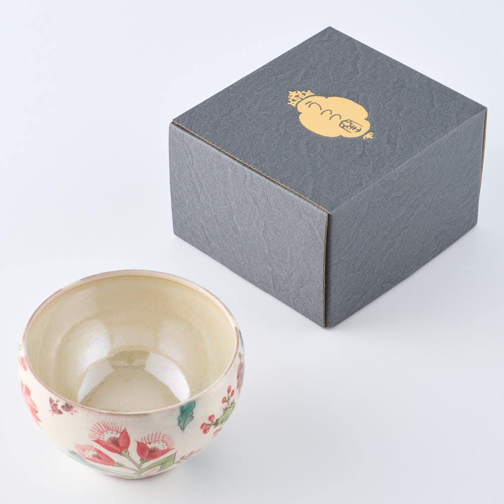 うつつ窯　作家　稲積佳谷　伝説の怪獣　ボウル　花　赤 うつつ窯　作家　稲積佳谷 陶磁器作家もの