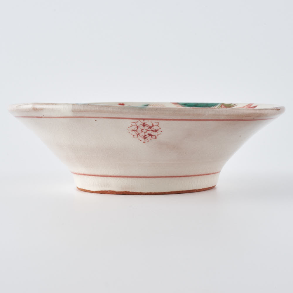 うつつ窯　作家　稲積佳谷　伝説の怪獣　小鉢　花　赤 うつつ窯　作家　稲積佳谷 陶磁器作家もの
