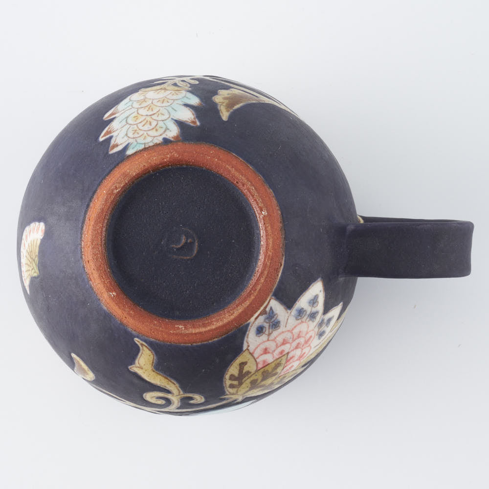 うつつ窯　作家　稲積佳谷　夢窓華　丸形マグカップ　濃紺 うつつ窯　作家　稲積佳谷 陶磁器作家もの