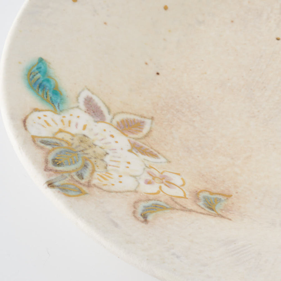 うつつ窯　作家　稲積佳谷　夢窓華　中皿　ピンク うつつ窯　作家　稲積佳谷 陶磁器作家もの