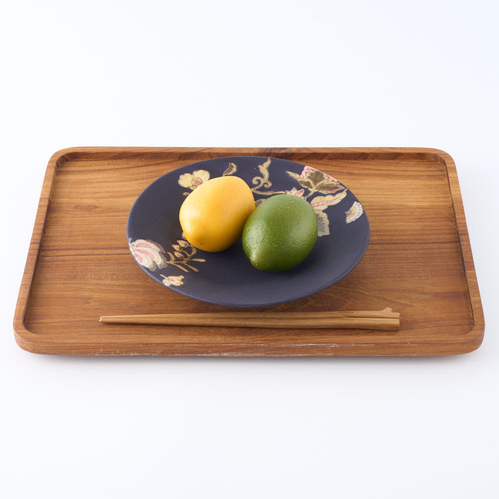うつつ窯　作家　稲積佳谷　夢窓華　中皿　濃紺 うつつ窯　作家　稲積佳谷 陶磁器作家もの