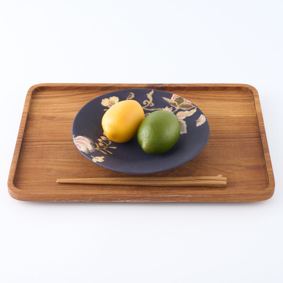うつつ窯　作家　稲積佳谷　夢窓華　中皿　濃紺 うつつ窯　作家　稲積佳谷 陶磁器作家もの