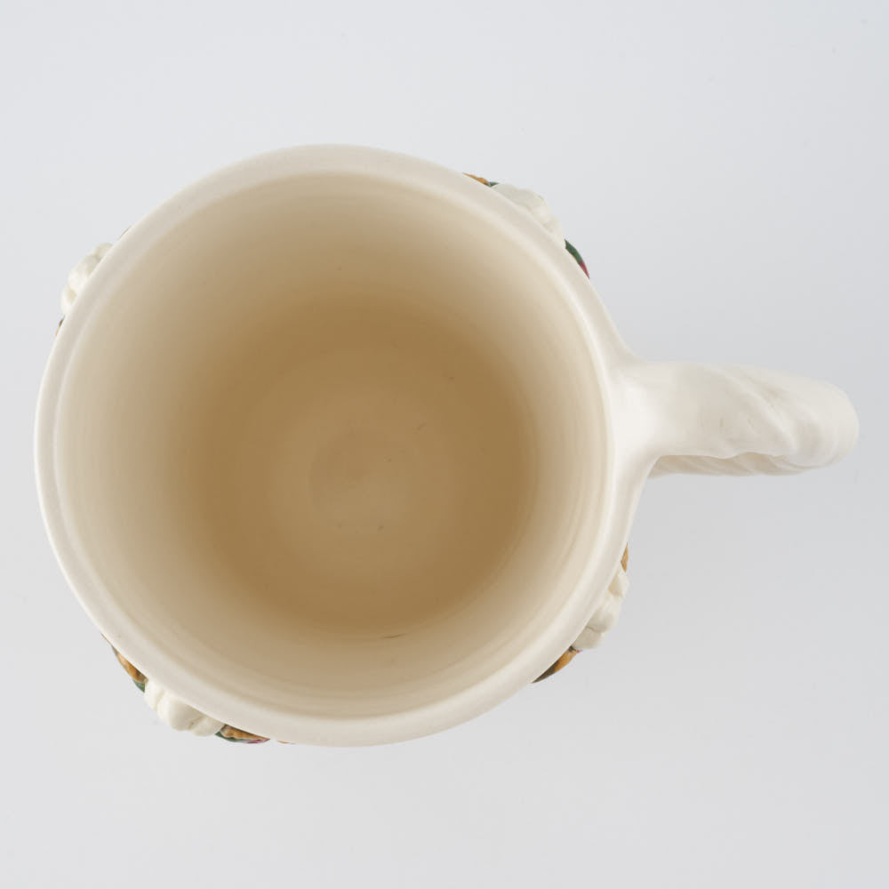 碧猫堂あお　苺とカラーフラワー模様のマグカップ（青） 碧猫堂あお 陶磁器作家もの