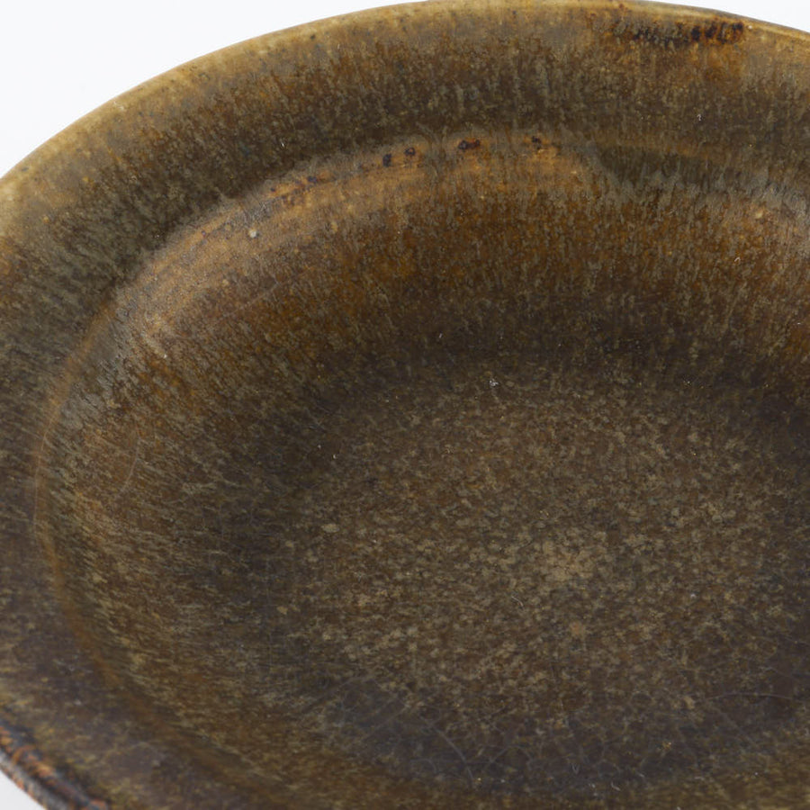 作家　鈴木まるみ　小皿(縁)　緑錆 作家　鈴木まるみ 陶磁器作家もの