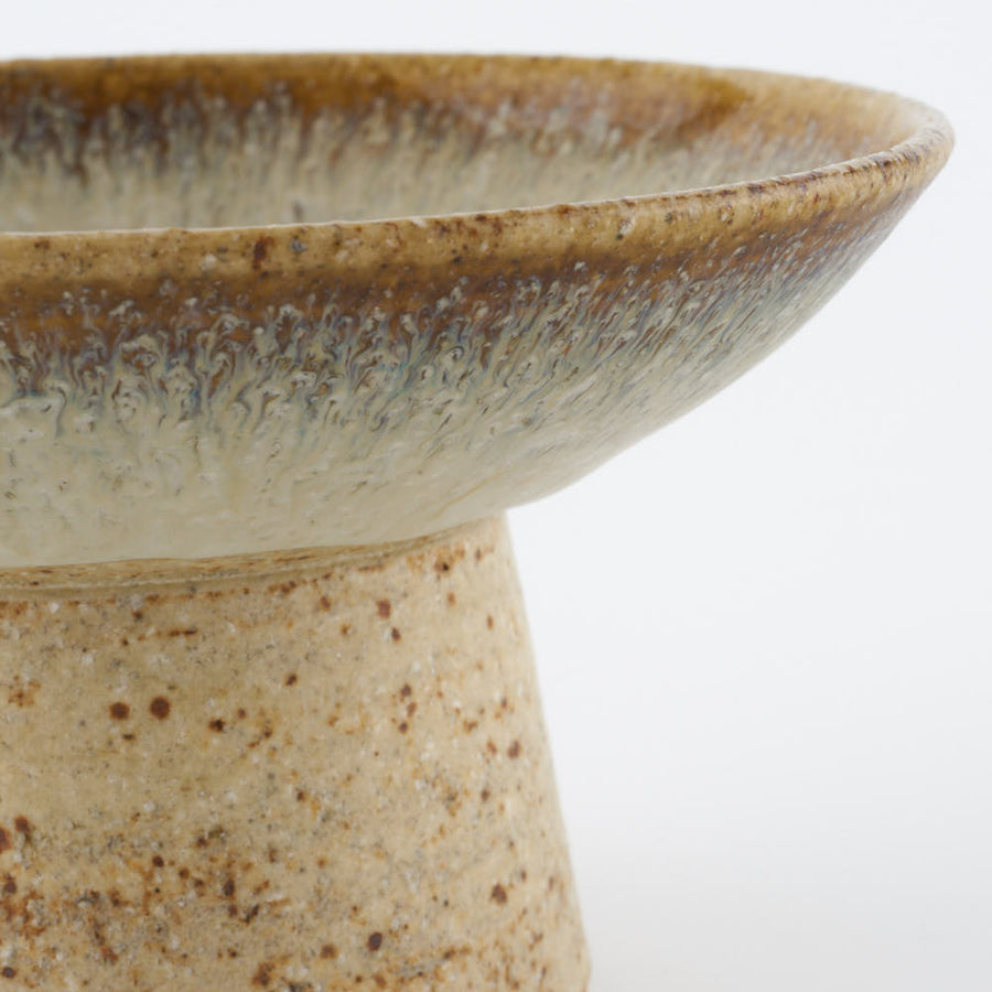 作家　鈴木まるみ　高台皿　黒糠 作家　鈴木まるみ 陶磁器作家もの