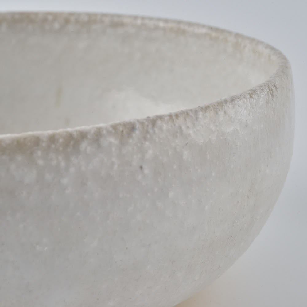 作家　鈴木まるみ　平ボウル maru（Ｍ）　糠白 作家　鈴木まるみ 陶磁器作家もの