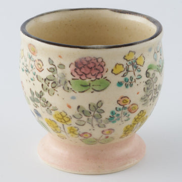 ははみや　flower garden酒杯　ピンク ははみや 陶磁器作家もの