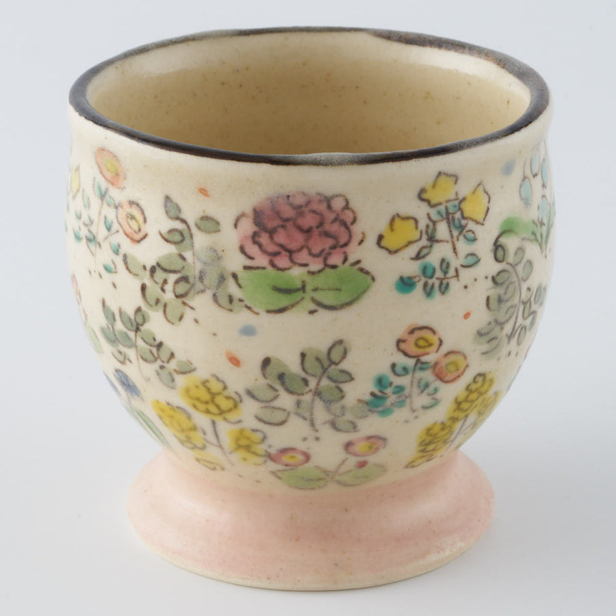 ははみや　flower garden酒杯　ピンク ははみや 陶磁器作家もの