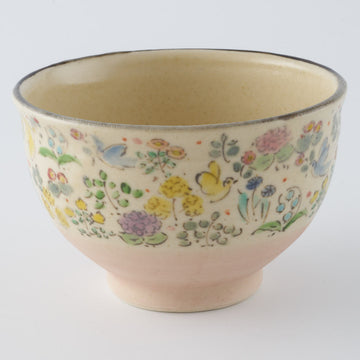 ははみや　happy gardenまる碗　ピンク ははみや 陶磁器作家もの