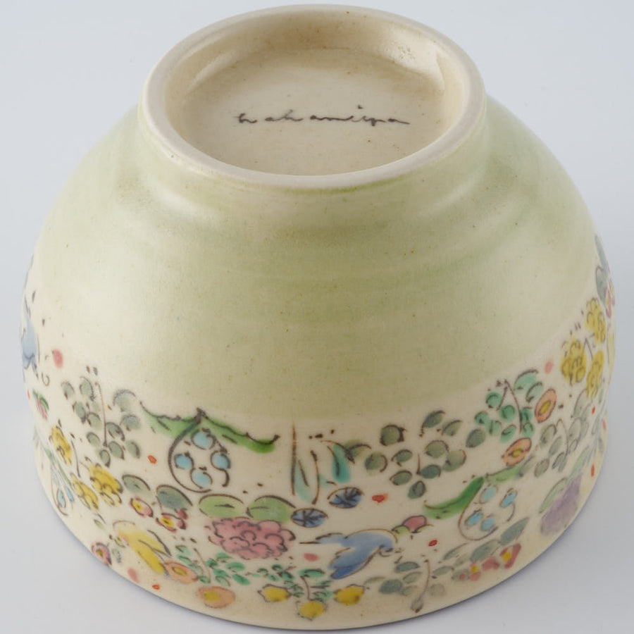 ははみや　happy gardenまる碗　みどり ははみや 陶磁器作家もの
