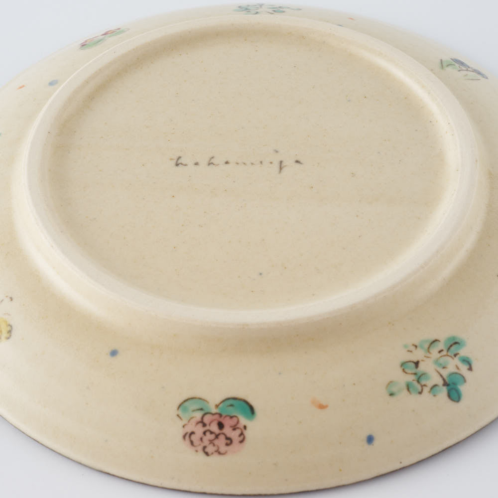 ははみや　flower garden5寸皿　青