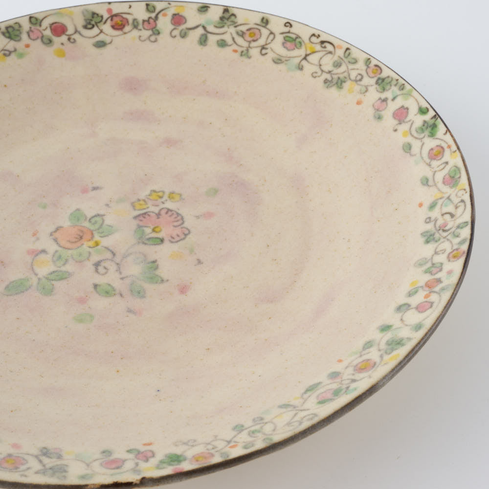 ははみや　花更紗6寸皿 ははみや 陶磁器作家もの