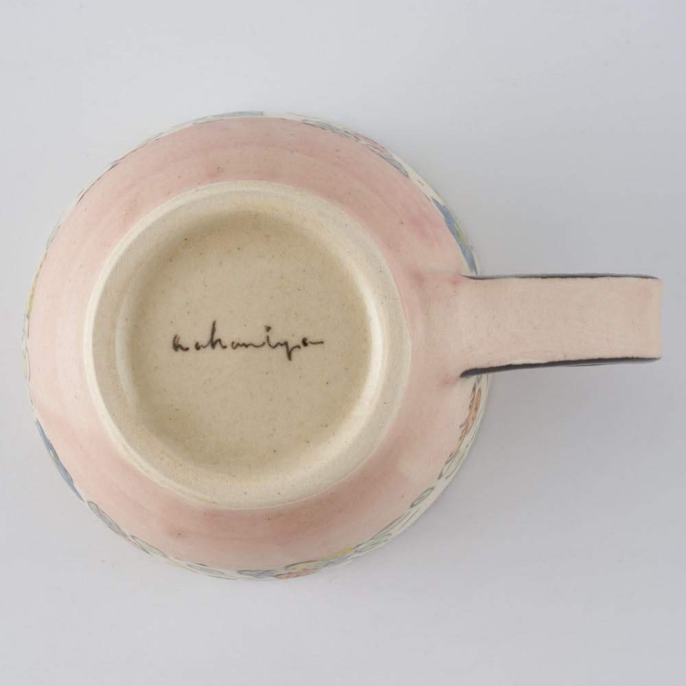 ははみや　みのりコーヒーカップ　ピンク ははみや 陶磁器作家もの