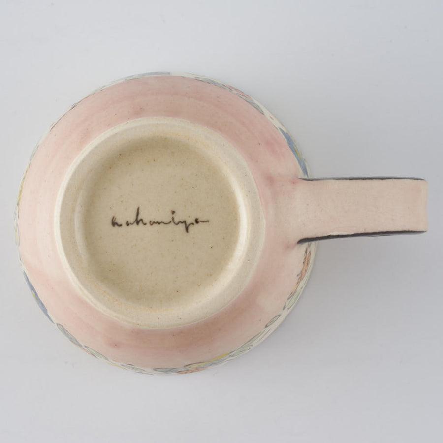 ははみや　みのりコーヒーカップ　ピンク ははみや 陶磁器作家もの
