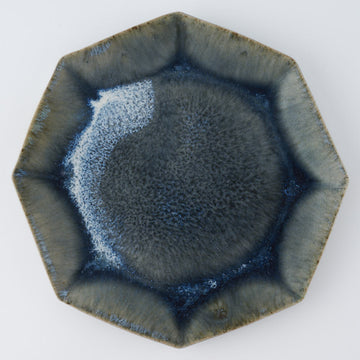 作家　村澤享　青灰釉八角皿