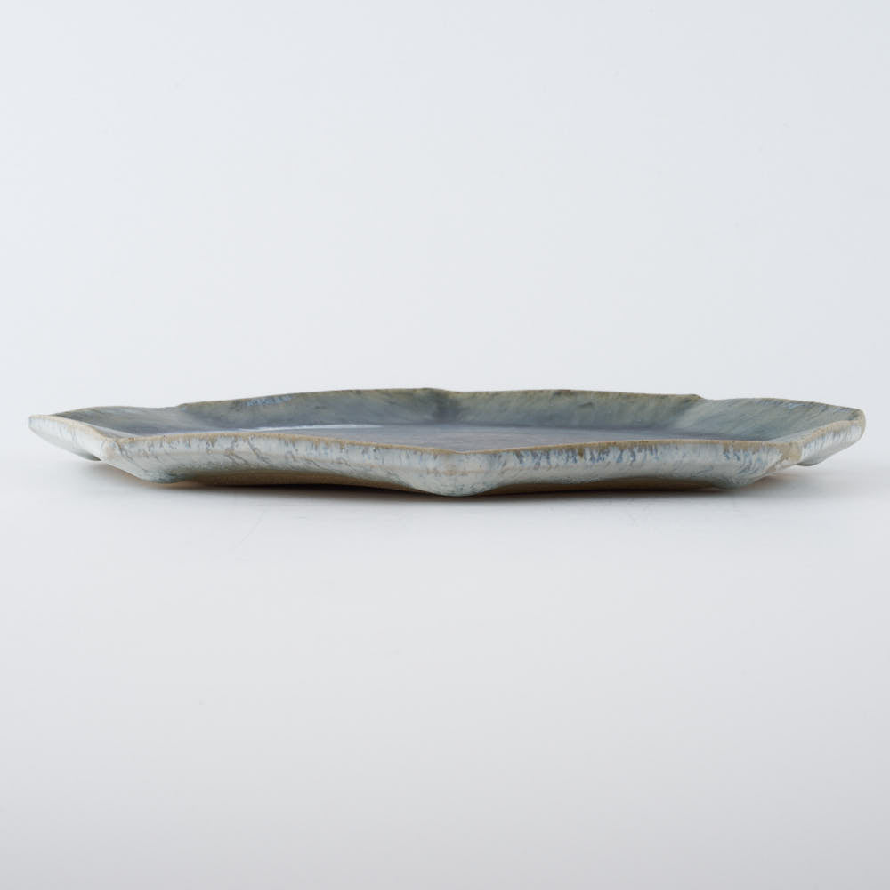 作家　村澤享　青灰釉八角皿 作家　村澤享 陶磁器作家もの