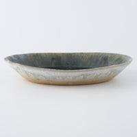 作家　村澤享　青灰釉楕円鉢