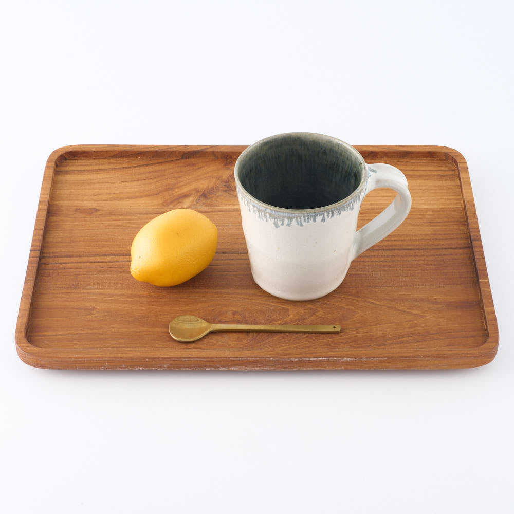 作家　村澤享　青灰釉マグカップ　縦長（大）