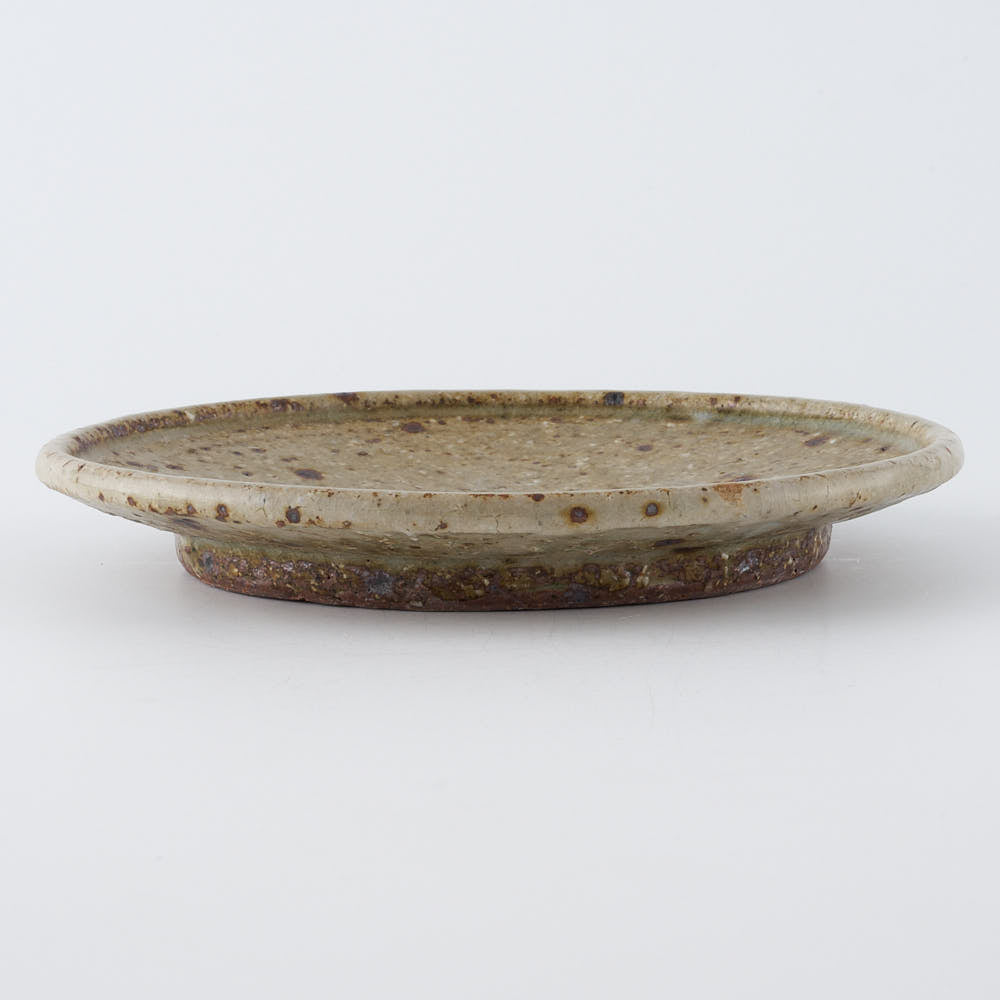 作家　中村哲雄　灰釉　平皿（5寸） 作家　中村哲雄 陶磁器作家もの