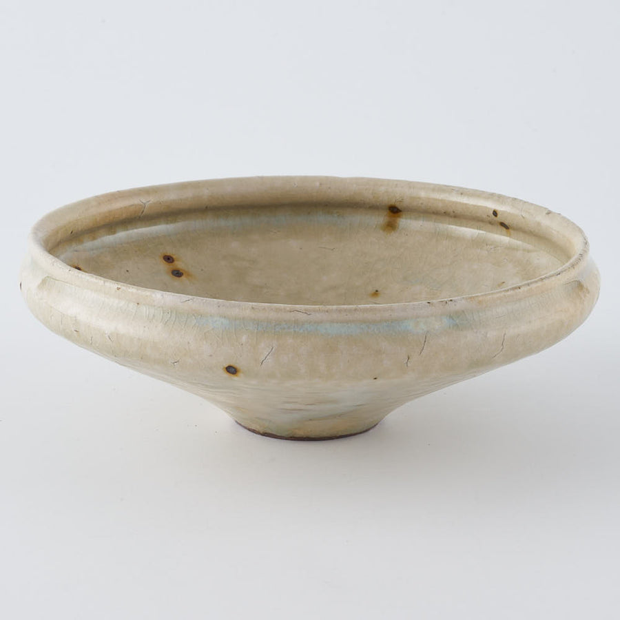 作家　中村哲雄　粉引　丸縁鉢（5寸）