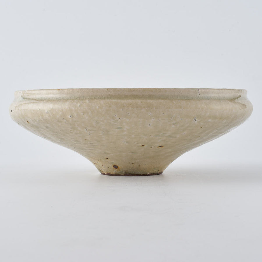 作家　中村哲雄　粉引　丸縁鉢（6寸）