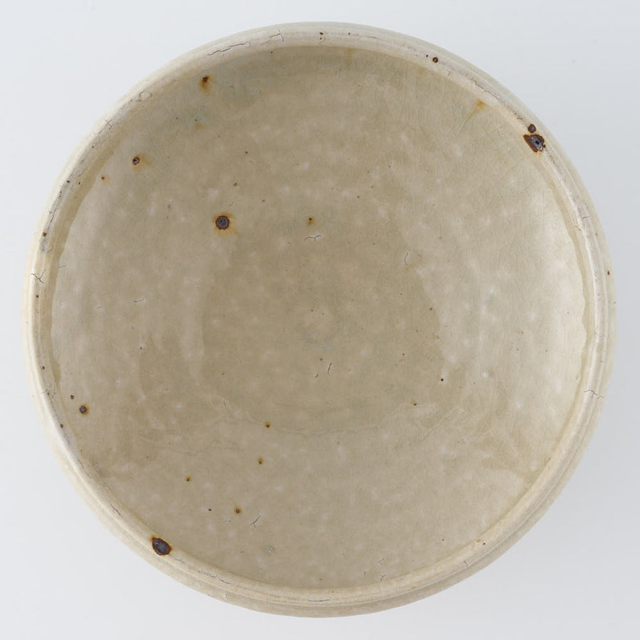 作家　中村哲雄　粉引　丸縁鉢（6寸）