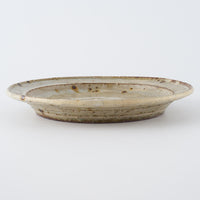 作家　中村哲雄　薄灰　リム平皿(6.5寸) 作家　中村哲雄 陶磁器作家もの