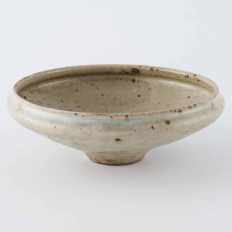 作家　中村哲雄　薄灰　丸縁鉢（6寸） 作家　中村哲雄 陶磁器作家もの