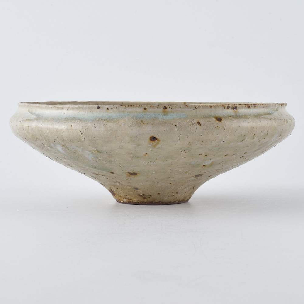 作家　中村哲雄　薄灰　丸縁鉢（6寸） 作家　中村哲雄 陶磁器作家もの