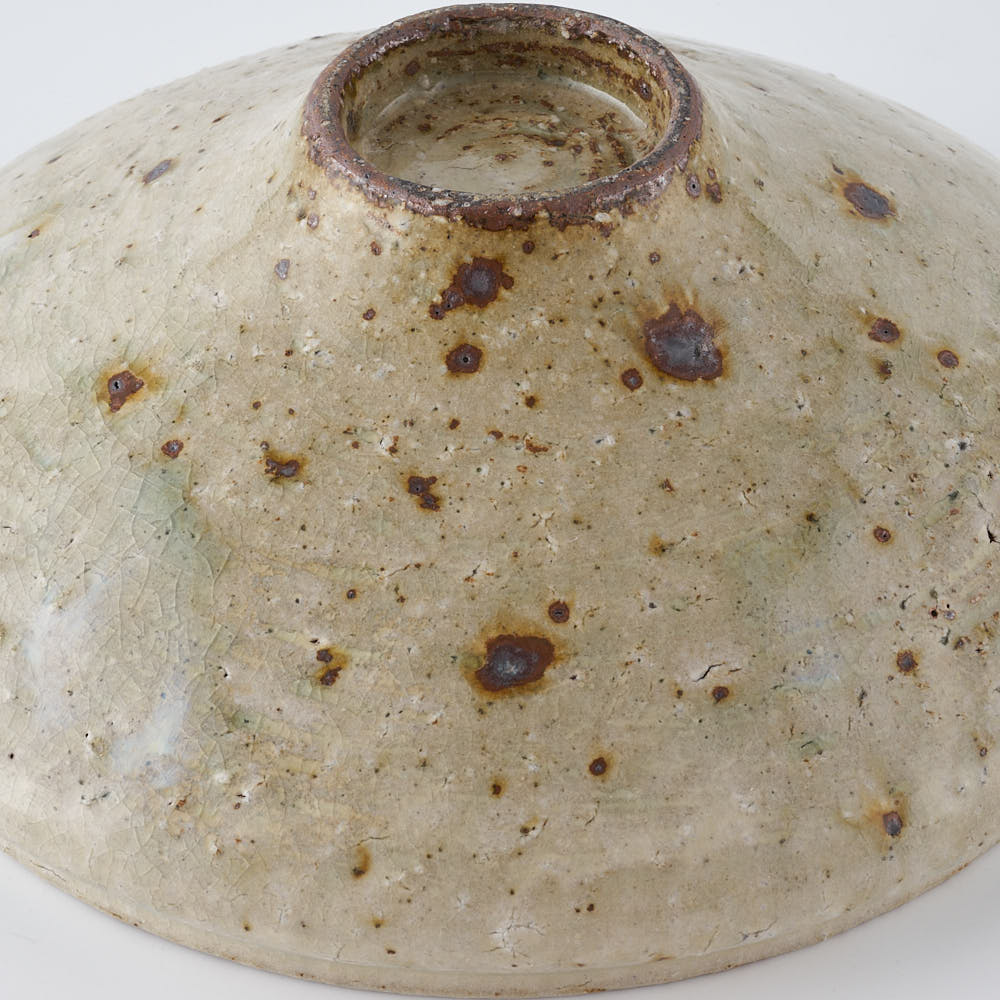 作家　中村哲雄　薄灰　丸縁鉢（6寸） 作家　中村哲雄 陶磁器作家もの