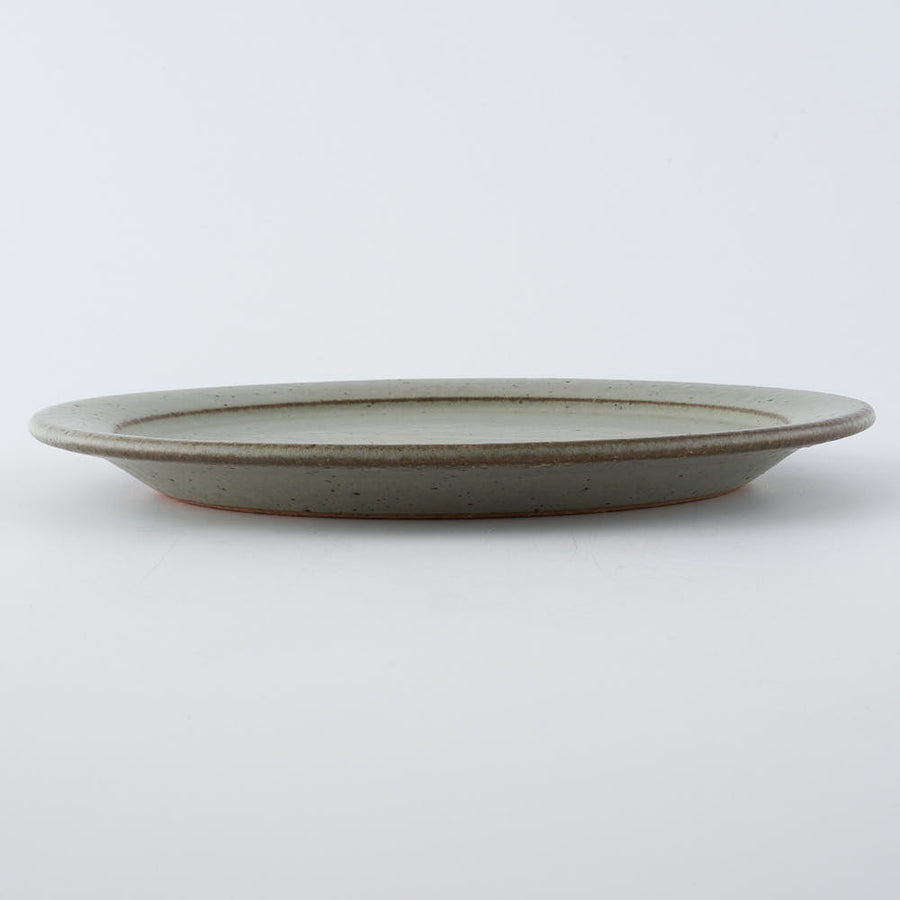 作家　長谷川哲也　洋皿18cm(緑青)