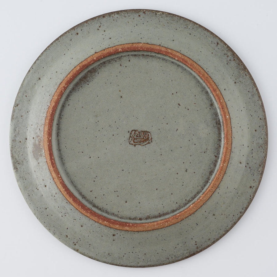 作家　長谷川哲也　洋皿18cm(緑青)