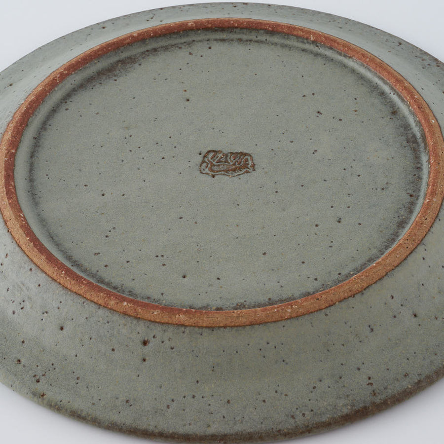 作家　長谷川哲也　洋皿18cm(緑青)
