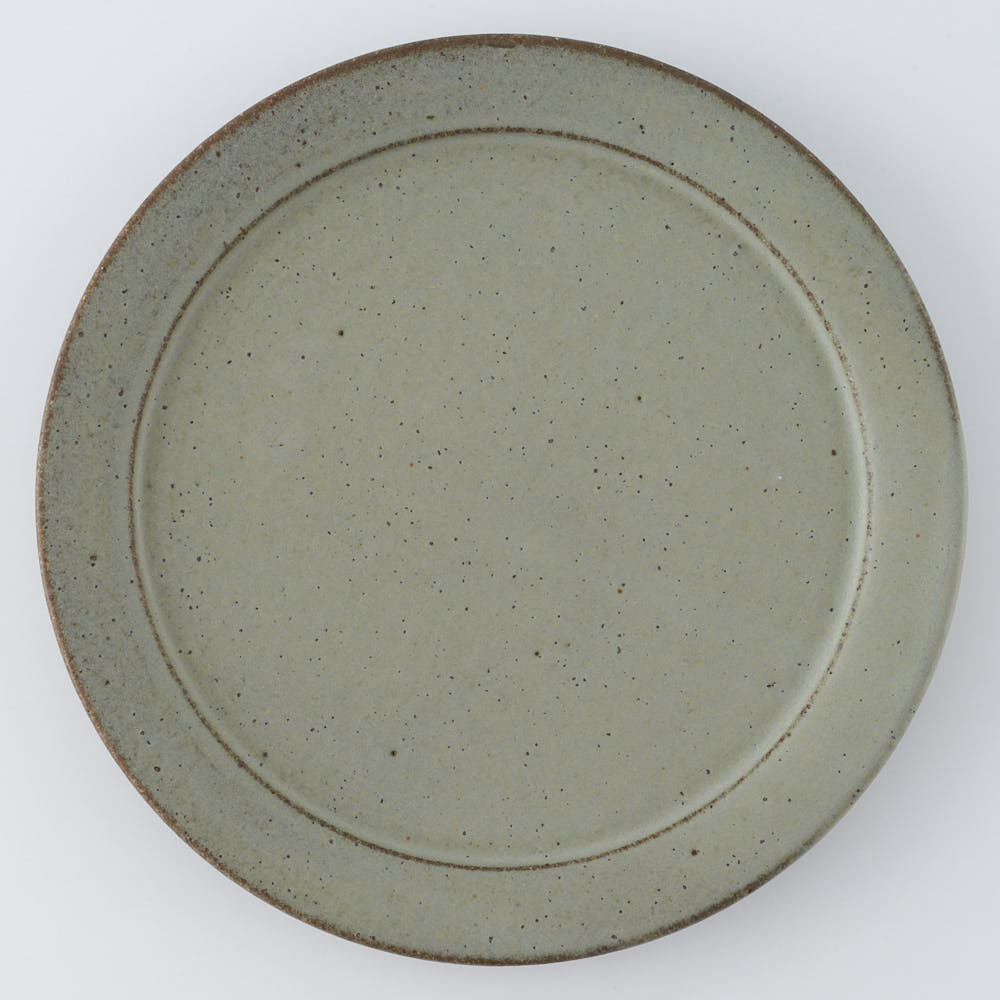 作家　長谷川哲也　洋皿21cm(緑青)