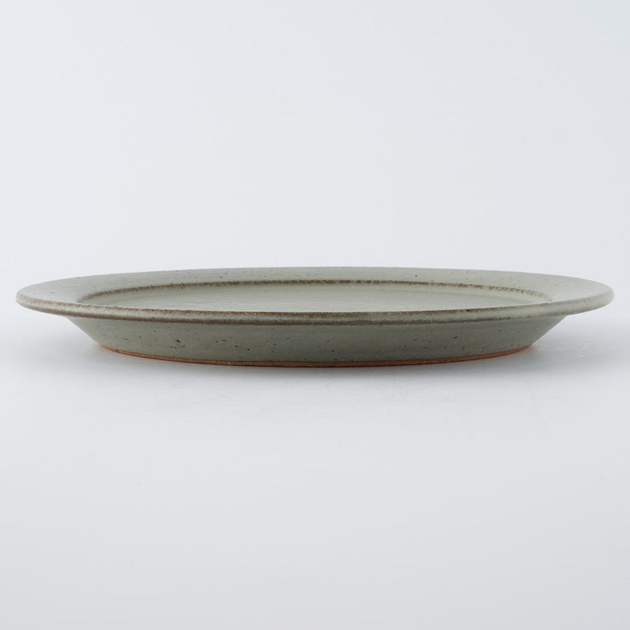 作家　長谷川哲也　洋皿21cm(緑青)