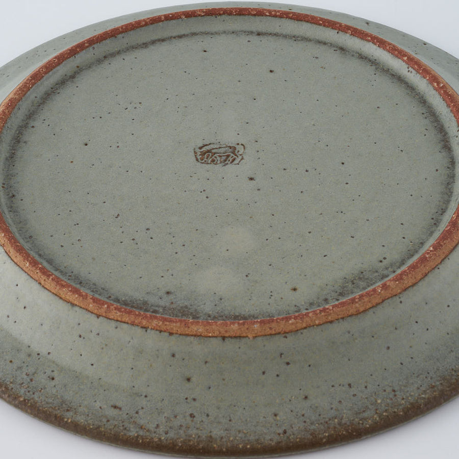 作家　長谷川哲也　洋皿21cm(緑青)