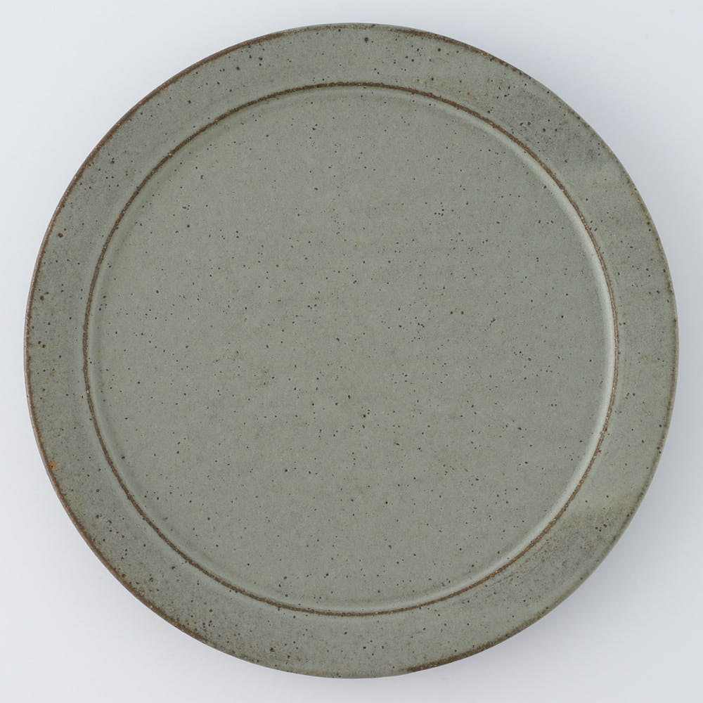 作家　長谷川哲也　洋皿24cm(緑青)