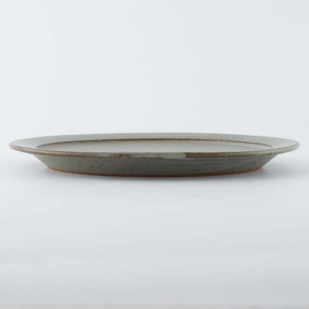 作家　長谷川哲也　洋皿24cm(緑青)