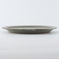 作家　長谷川哲也　洋皿24cm(緑青)