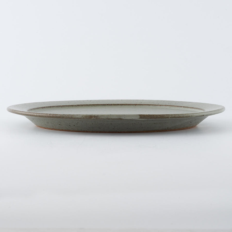 作家　長谷川哲也　洋皿24cm(緑青)