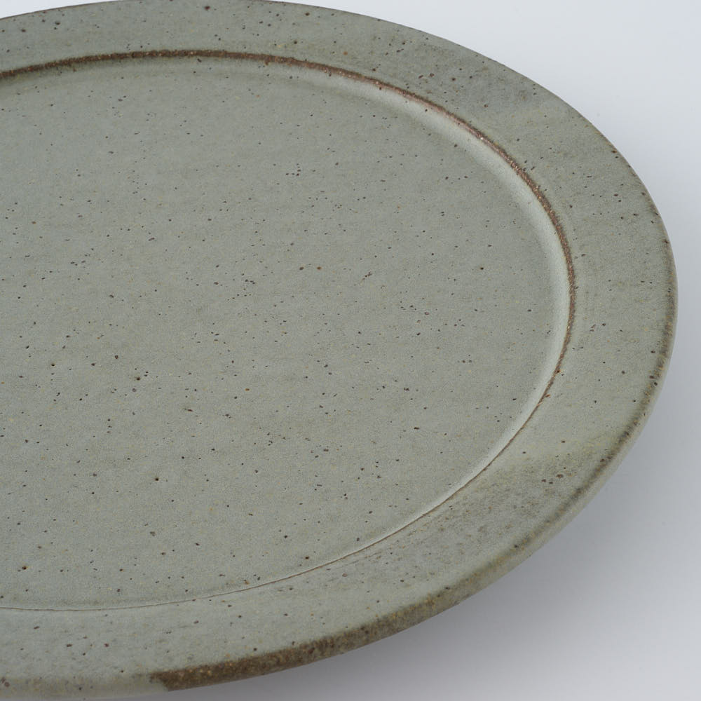 作家　長谷川哲也　洋皿24cm(緑青)