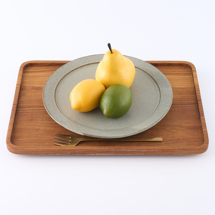 作家　長谷川哲也　洋皿24cm(緑青)
