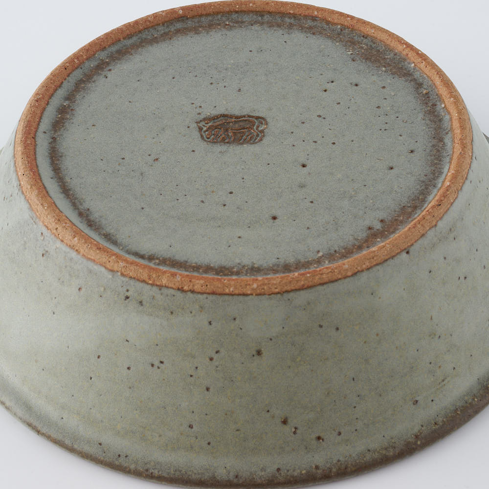 作家　長谷川哲也　浅鉢15cm(緑青)
