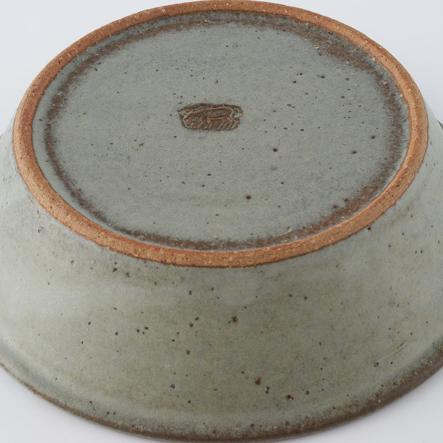 作家　長谷川哲也　浅鉢15cm(緑青)