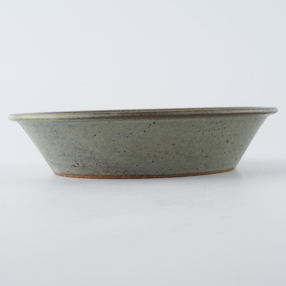 作家　長谷川哲也　浅鉢18cm(緑青)